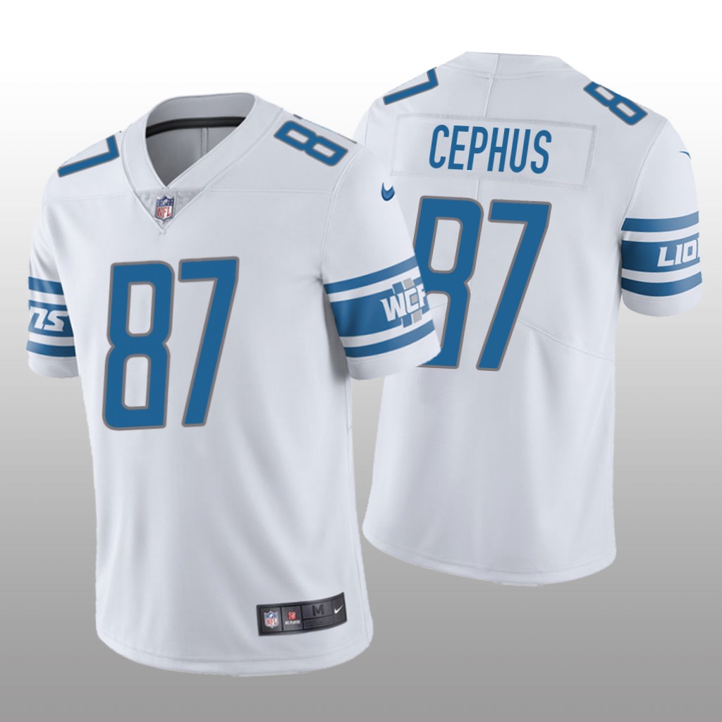 Detroit Lions Quintez Cephus White Jersey Vapor Limited - Men's