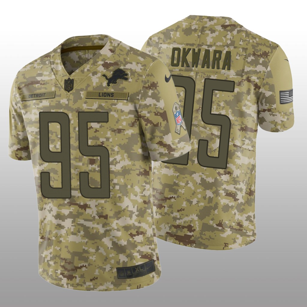 Detroit Lions Romeo Okwara #95 Salute to Service Jersey - Camo