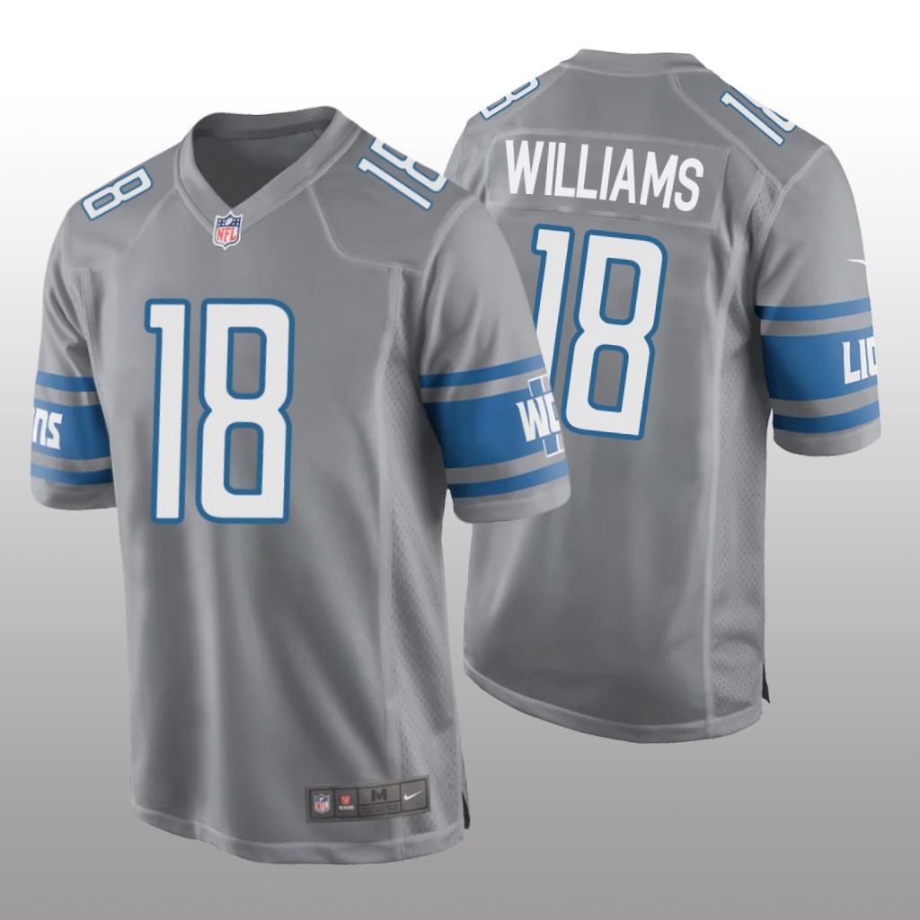 Detroit Lions Silver 2022 NFL Draft Jameson Williams Game Jersey