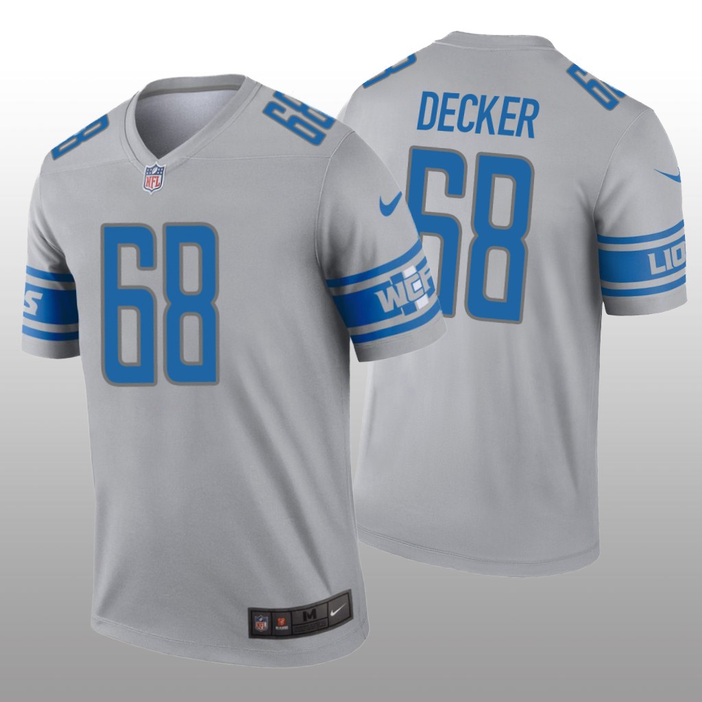 Detroit Lions Taylor Decker Gray Jersey Inverted Legend - Men's