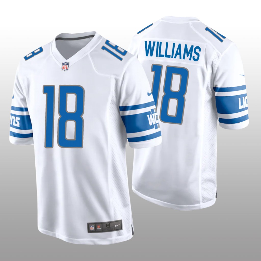 Detroit Lions White 2022 NFL Draft Jameson Williams Game Jersey