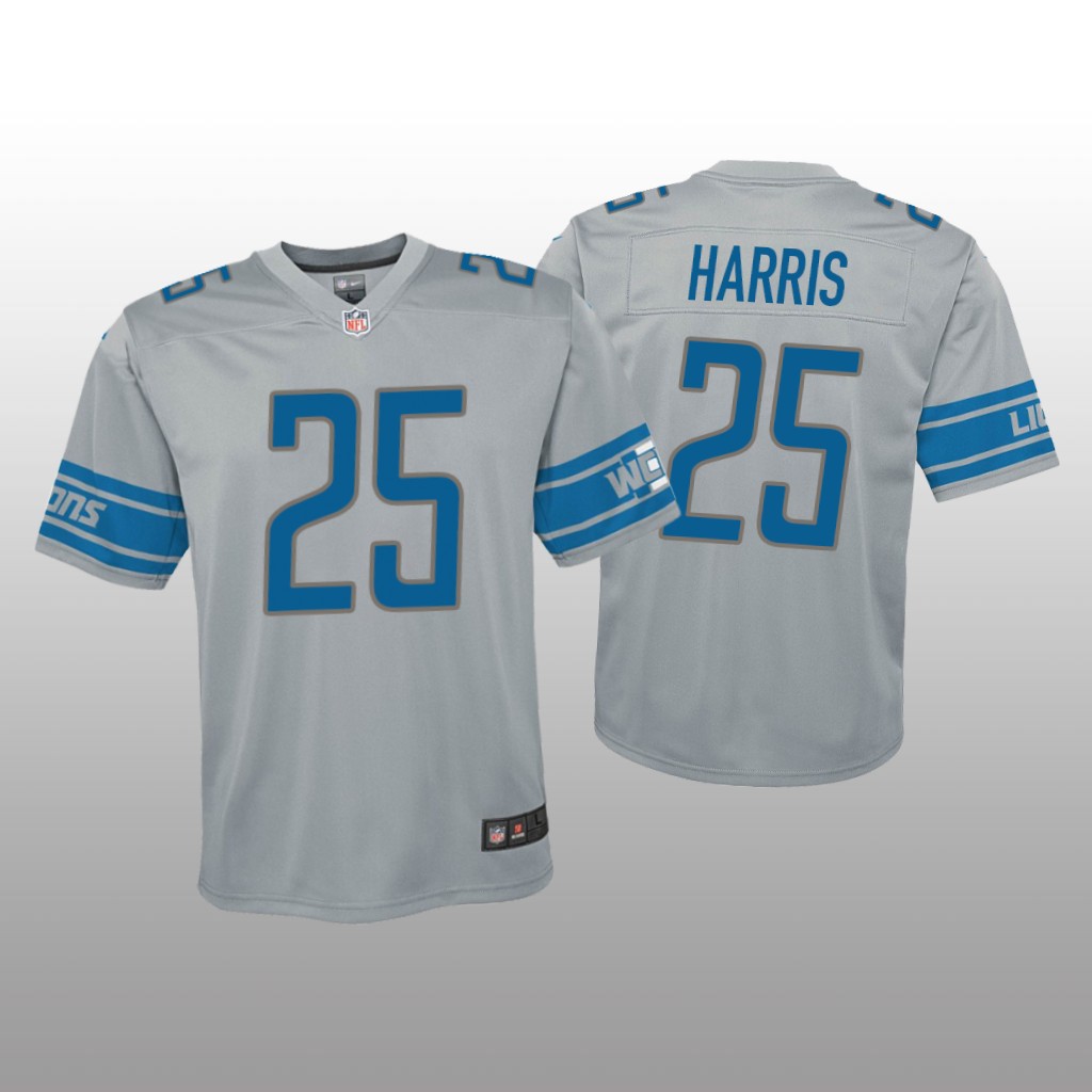 Detroit Lions Will Harris Silver Jersey Inverted Game - Youth