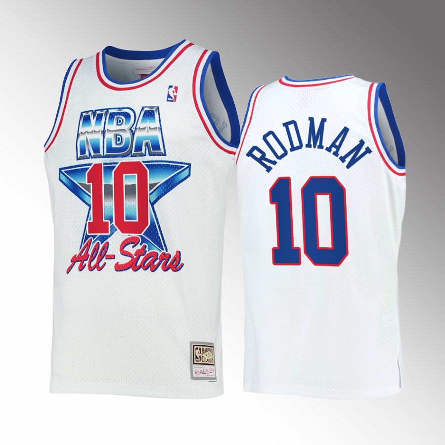 Detroit Pistons #10 Dennis Rodman 1992 All-Star Eastern Conference Jersey White