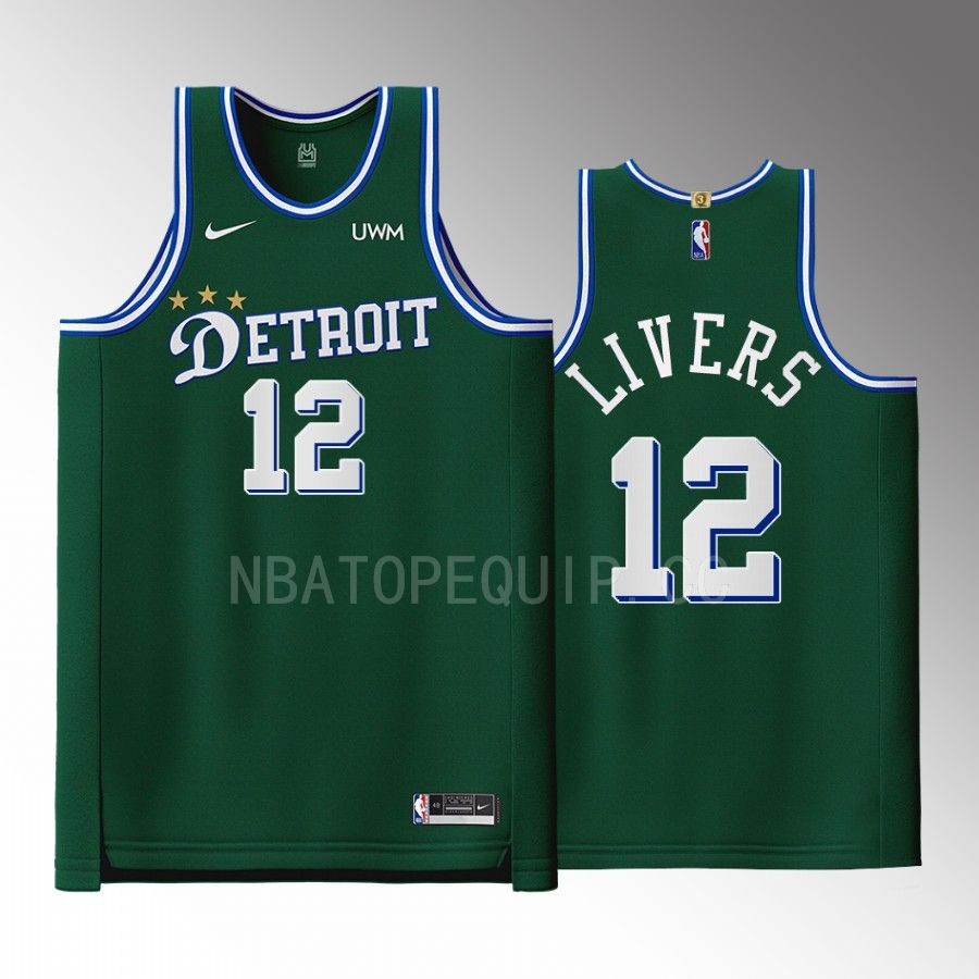 Detroit Pistons #12 Isaiah Livers Green Jersey 2022-23 City Edition