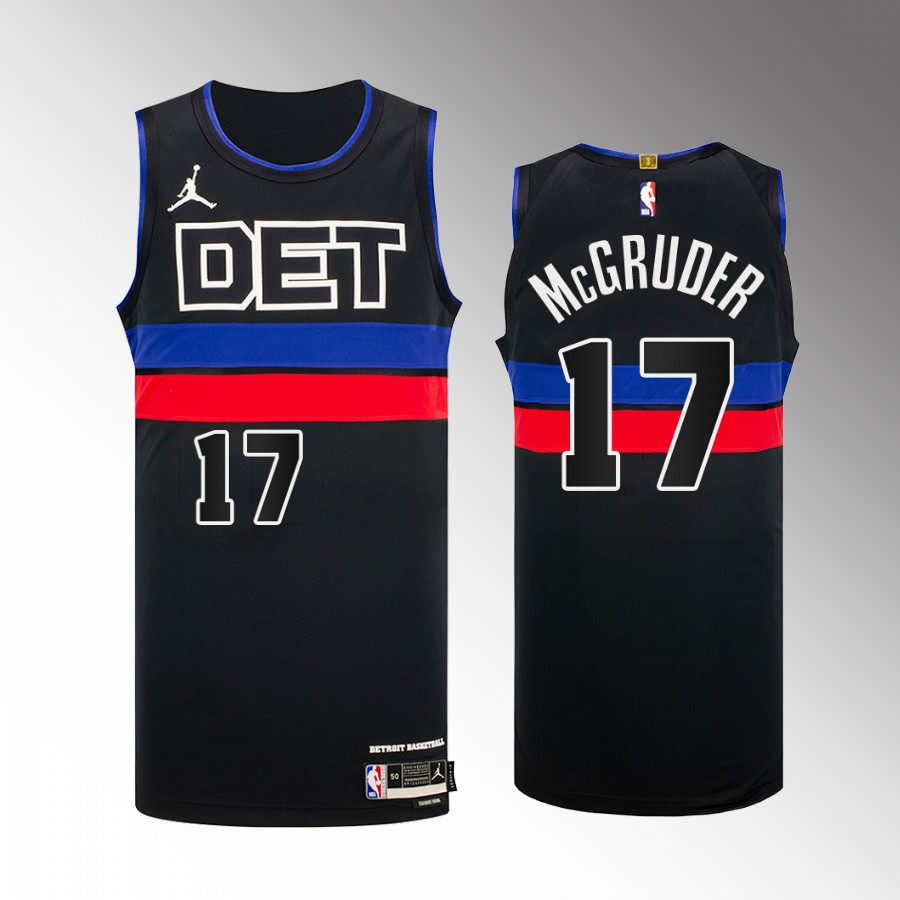 Detroit Pistons #17 Rodney McGruder Black Jersey 2022-23 Statement Edition