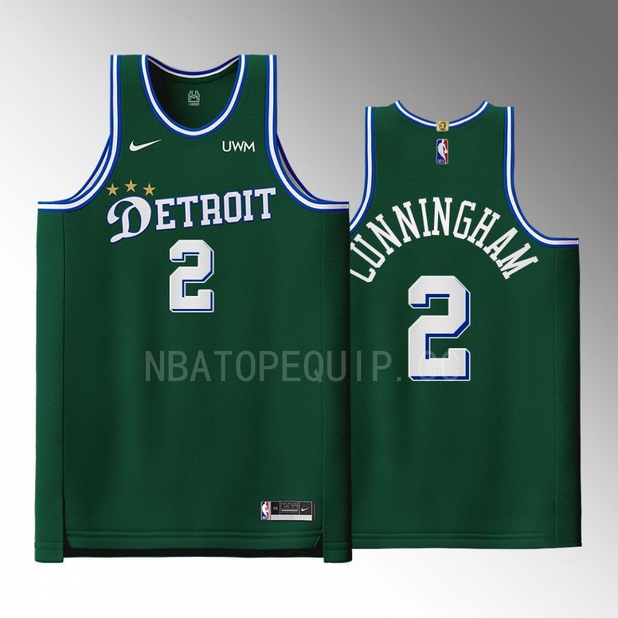 Detroit Pistons #2 Cade Cunningham Green Jersey 2022-23 City Edition