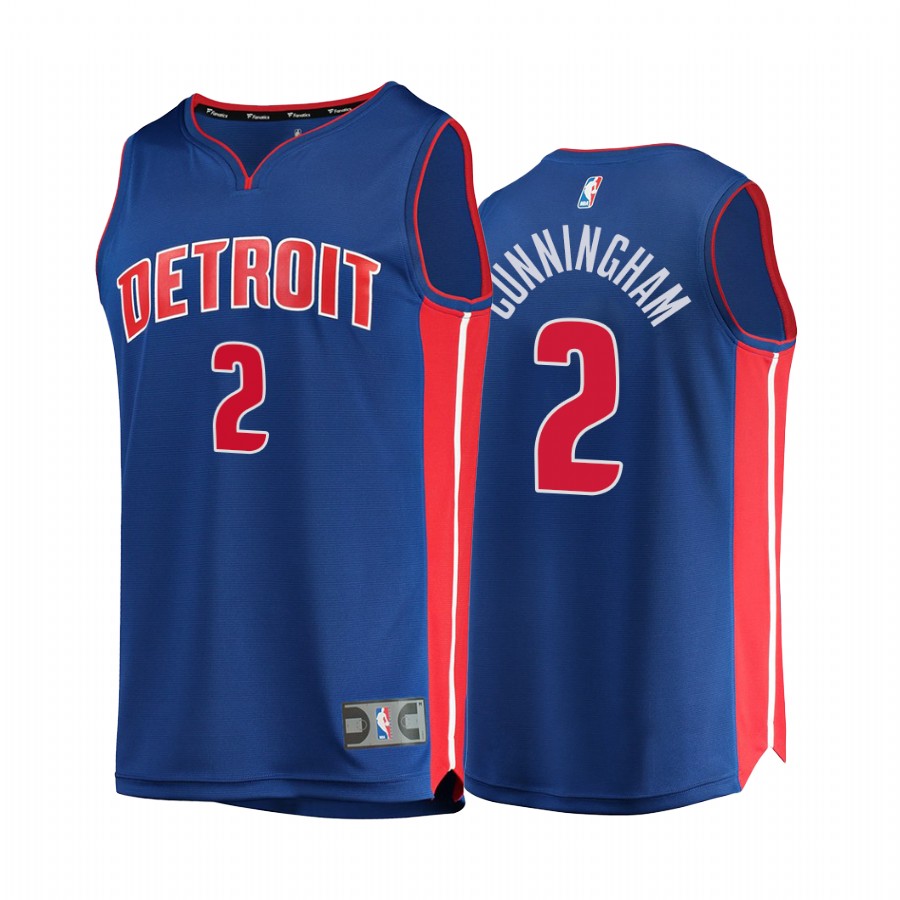 Detroit Pistons #2 Cade Cunningham Jersey 2021 NBA Draft First Blue