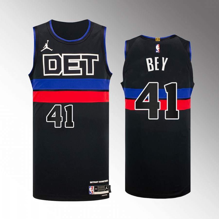 Detroit Pistons #41 Saddiq Bey Black Jersey 2022-23 Statement Edition