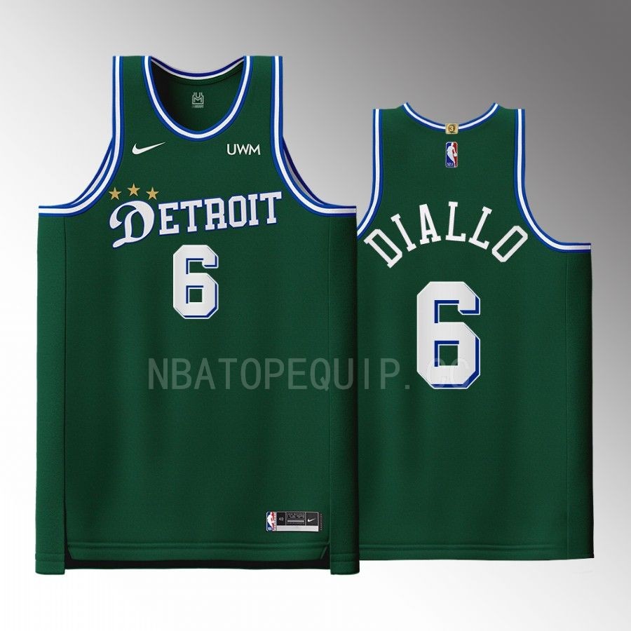 Detroit Pistons #6 Hamidou Diallo Green Jersey 2022-23 City Edition