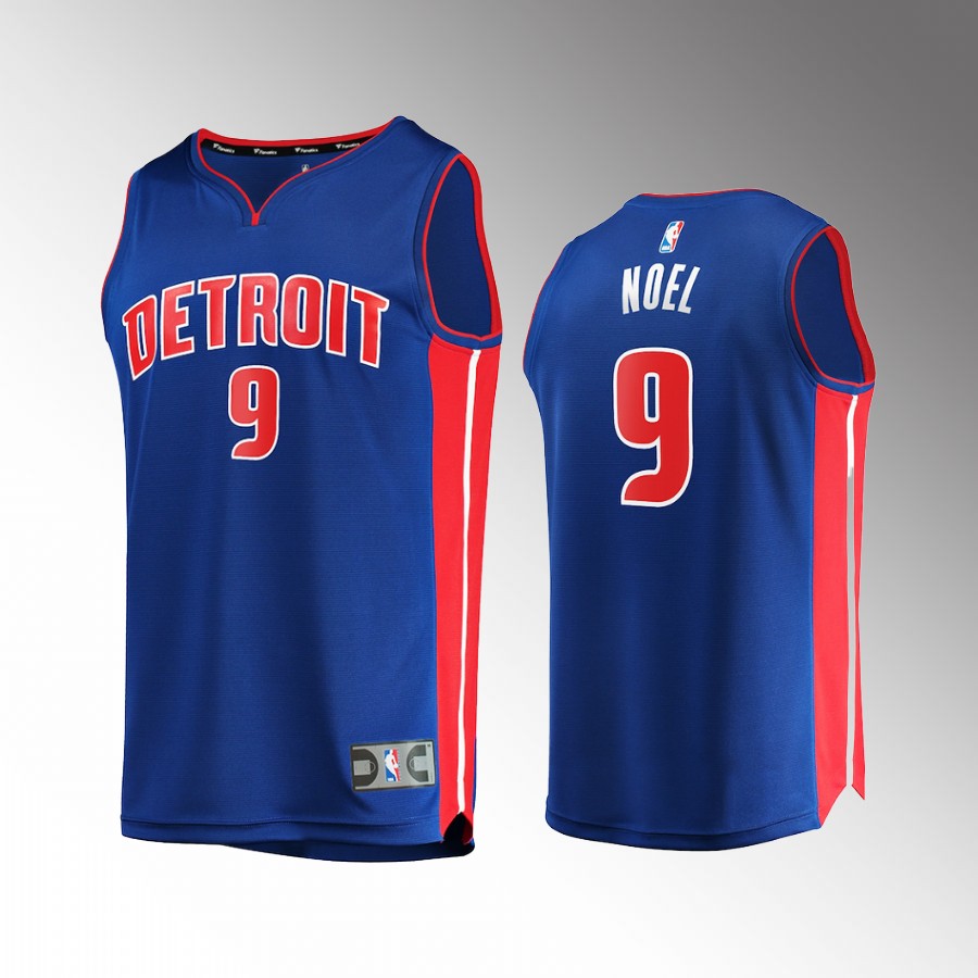 Detroit Pistons #9 Nerlens Noel Icon Edition Jersey Fast Break  Blue