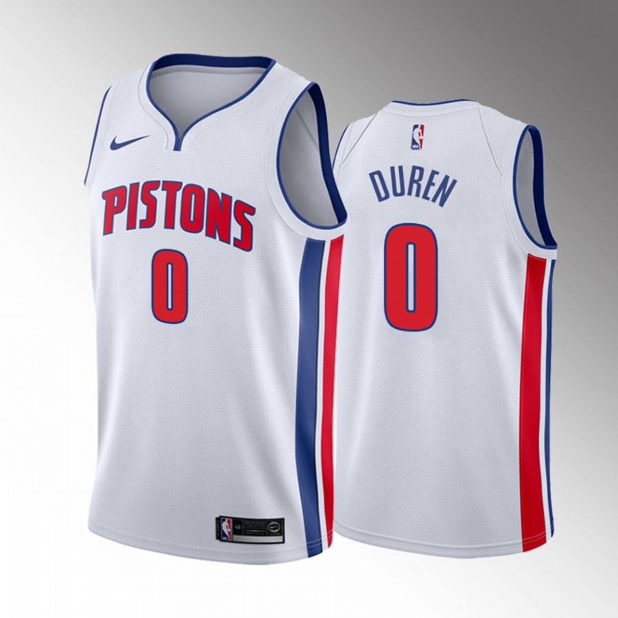 Detroit Pistons Jalen Duren 2022 NBA Draft #0 White Jersey Association Edition Memphis Tigers