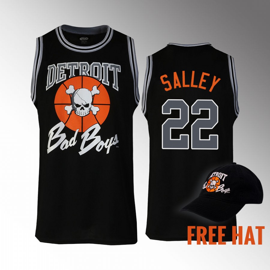 Detroit Pistons John Salley Bad Boys Jersey #22 Fashion Tank Black Jersey shirt