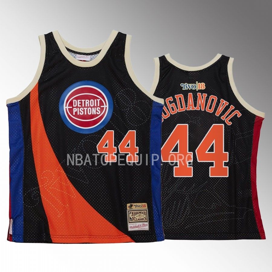 Detroit Pistons My Towns Two Bojan Bogdanovic Black #44 Jersey Hardwood Classics