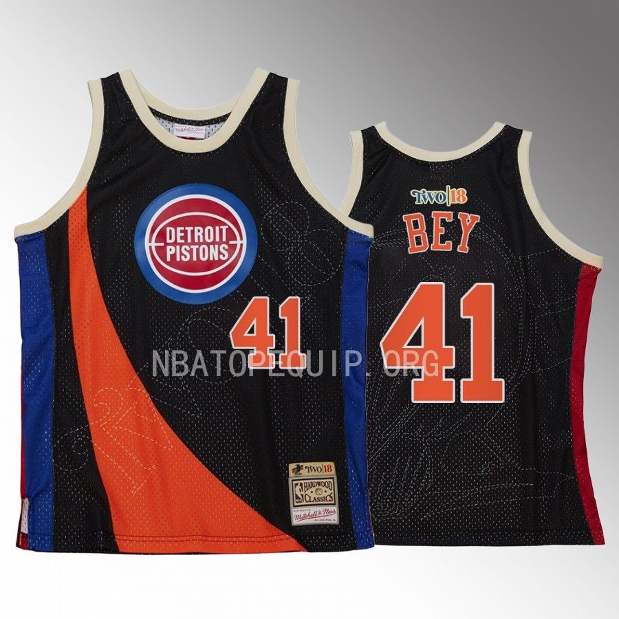Detroit Pistons My Towns Two Saddiq Bey Black #41 Jersey Hardwood Classics