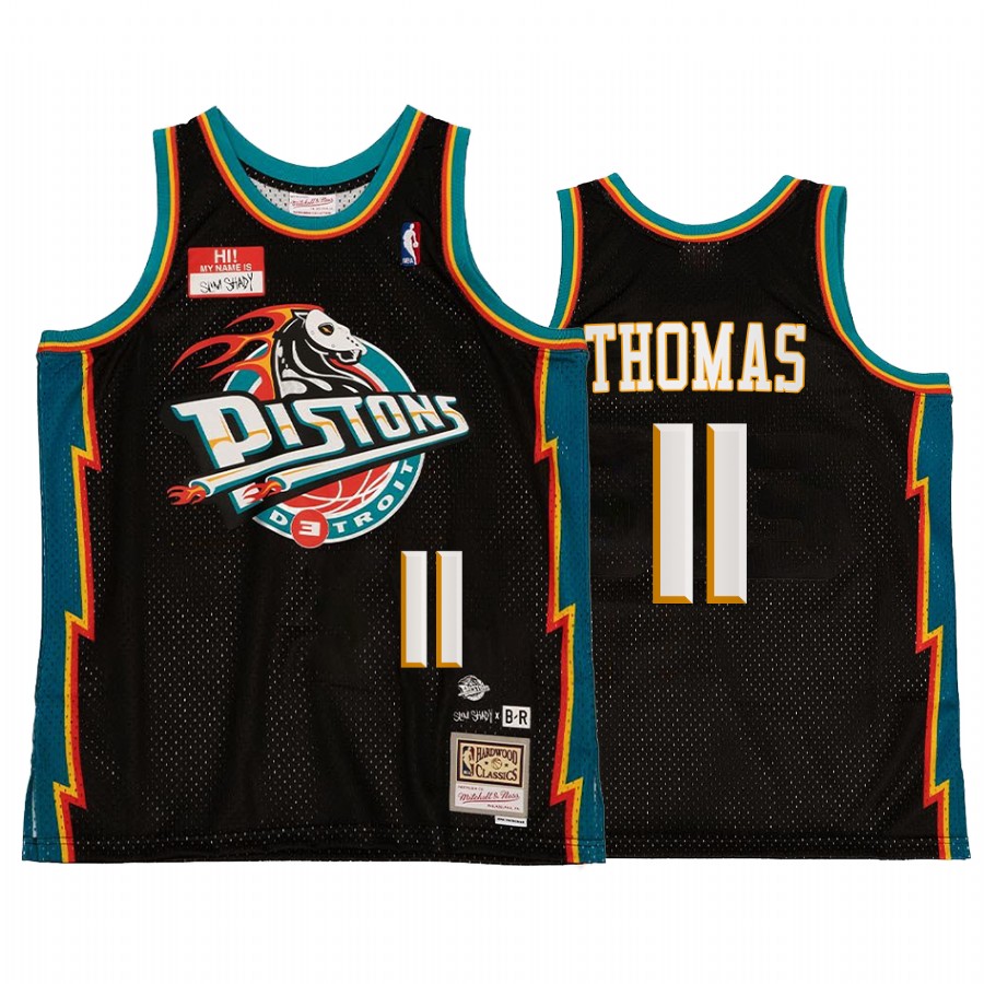 Detroit Pistons NBA BR Remix Isiah Thomas Black Jersey HWC Limited Edition