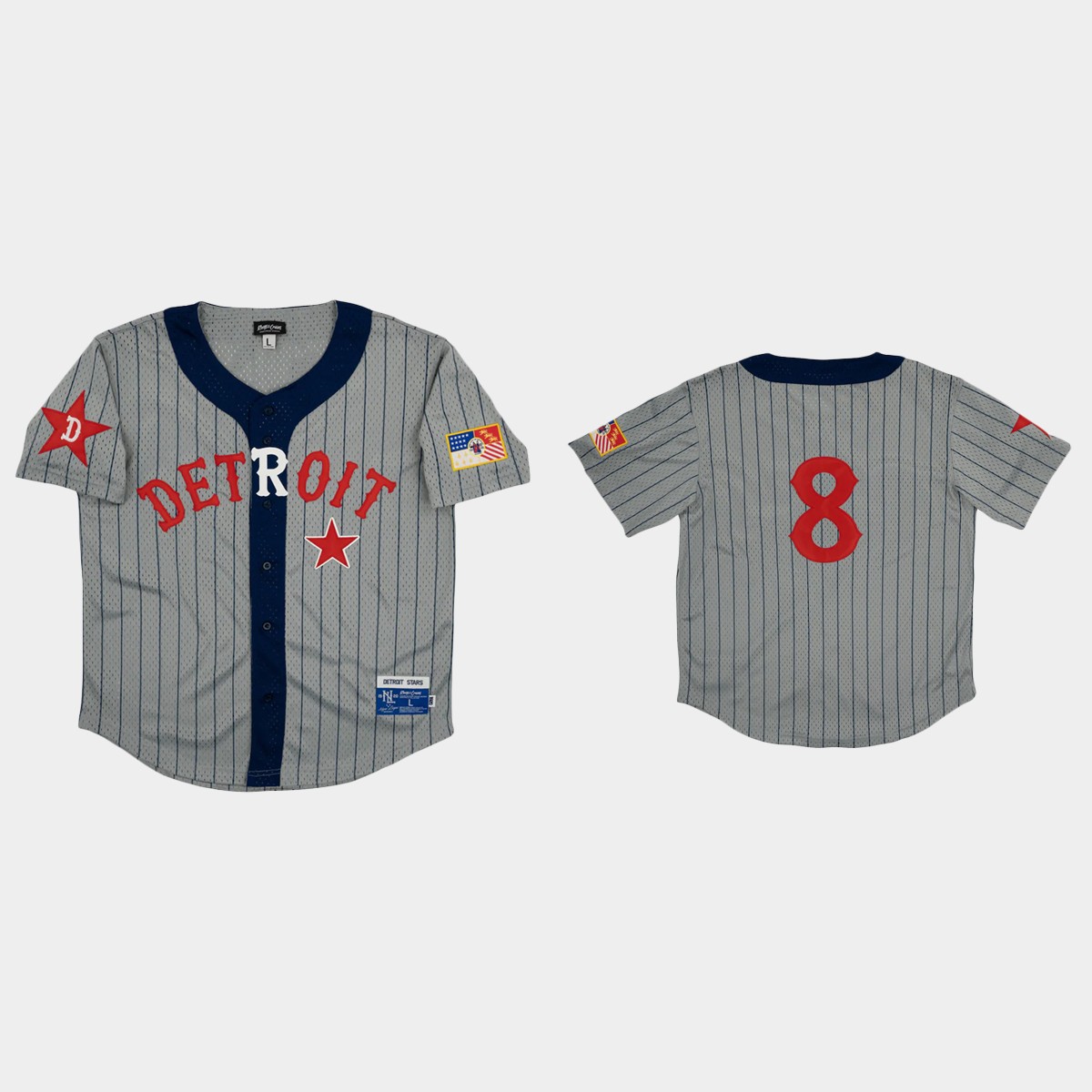 Detroit Stars #8 Rings And Crwns Mesh Jersey - Gray