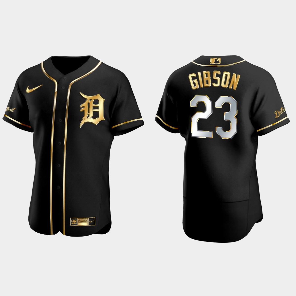 Detroit Tigers #23 Kirk Gibson Golden Edition Jersey - Black