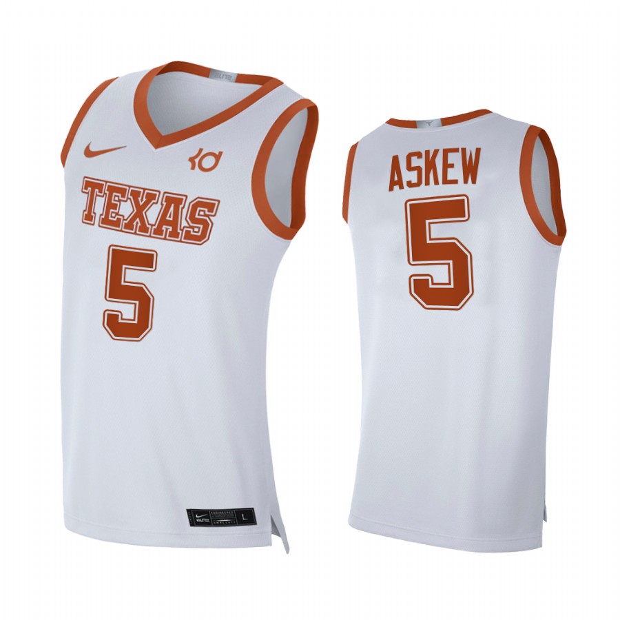 Devin Askew Texas Longhorns White Jersey Alumni Player Limited 2021 Top Transfers
