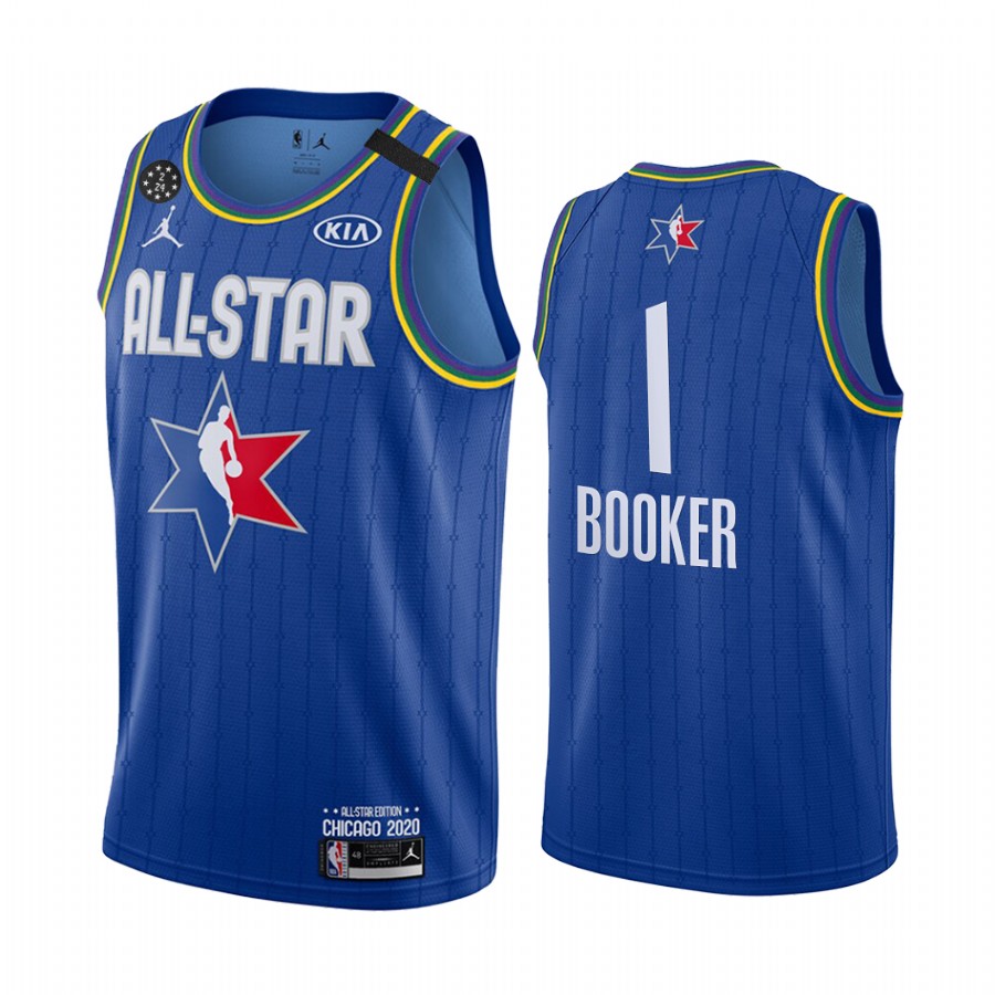 Devin Booker #1 2020 All-Star Game Jersey Kobe Forever Suns Blue Men's