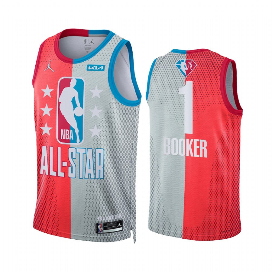 Devin Booker 2022 NBA All-Star Suns Jersey Maroon Gray Split Limited Uniform