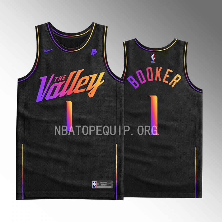 Devin Booker Phoenix Suns Black #1 Jersey Valley City Fashion Tank