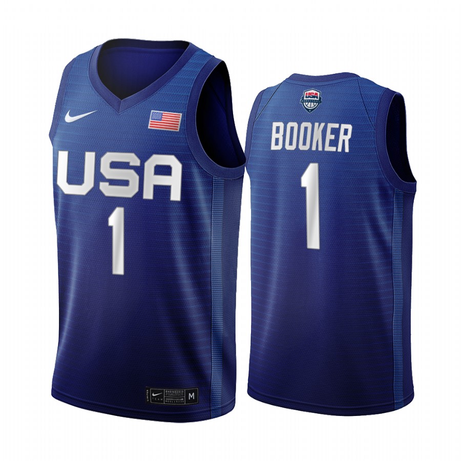 Devin Booker USA Men's National Team #1 Navy 2020 Tokyo Olympics Phoenix Suns Jersey