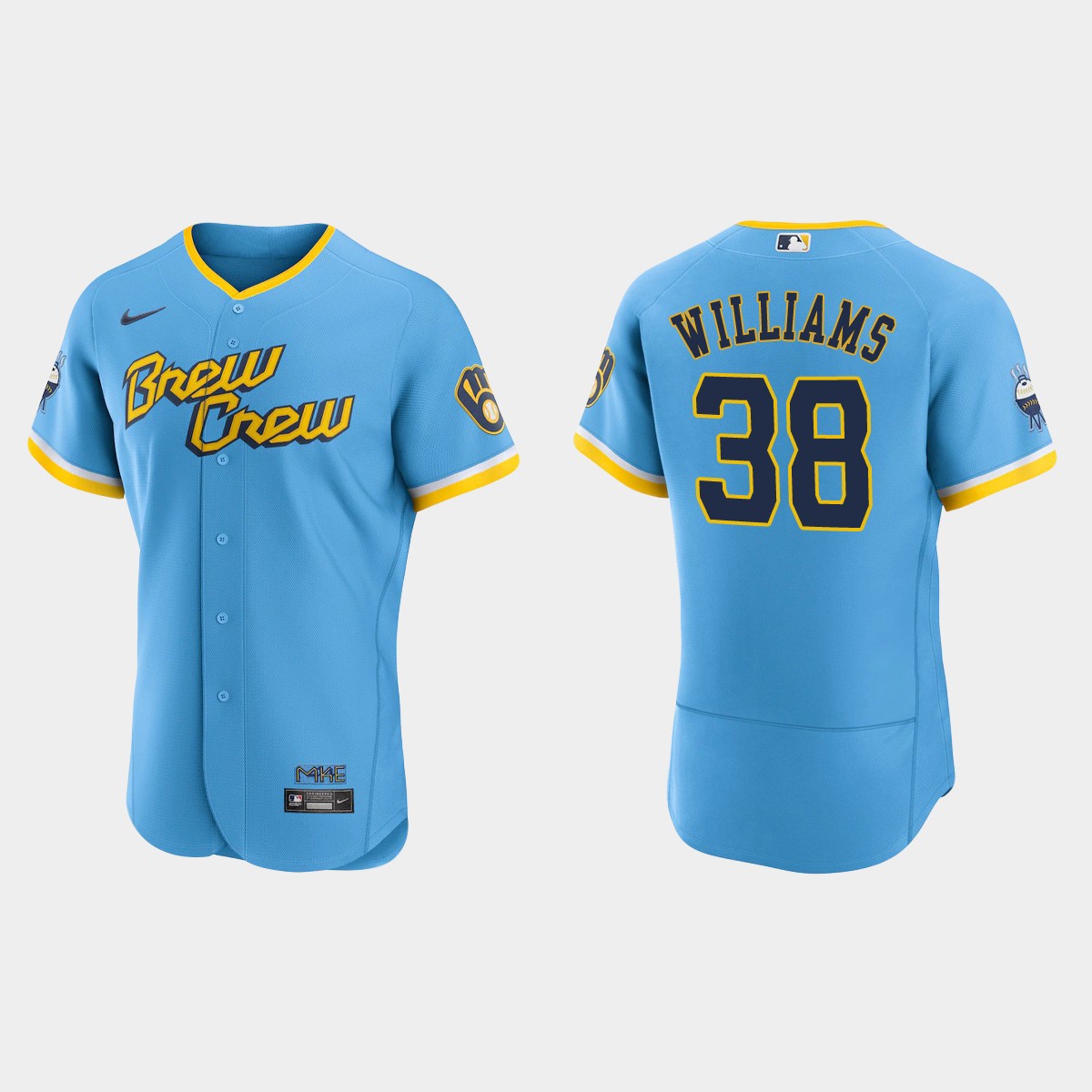 Devin Williams Milwaukee Brewers 2022 City Connect Jersey - Powder Blue