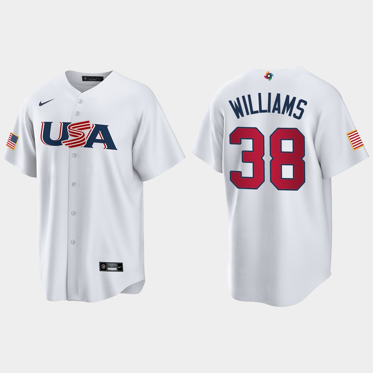 Devin Williams Milwaukee Brewers 2023 World  Classic USA Jersey - White