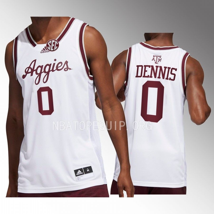 Dexter Dennis Texas AM Aggies White Jersey 2022-23 College