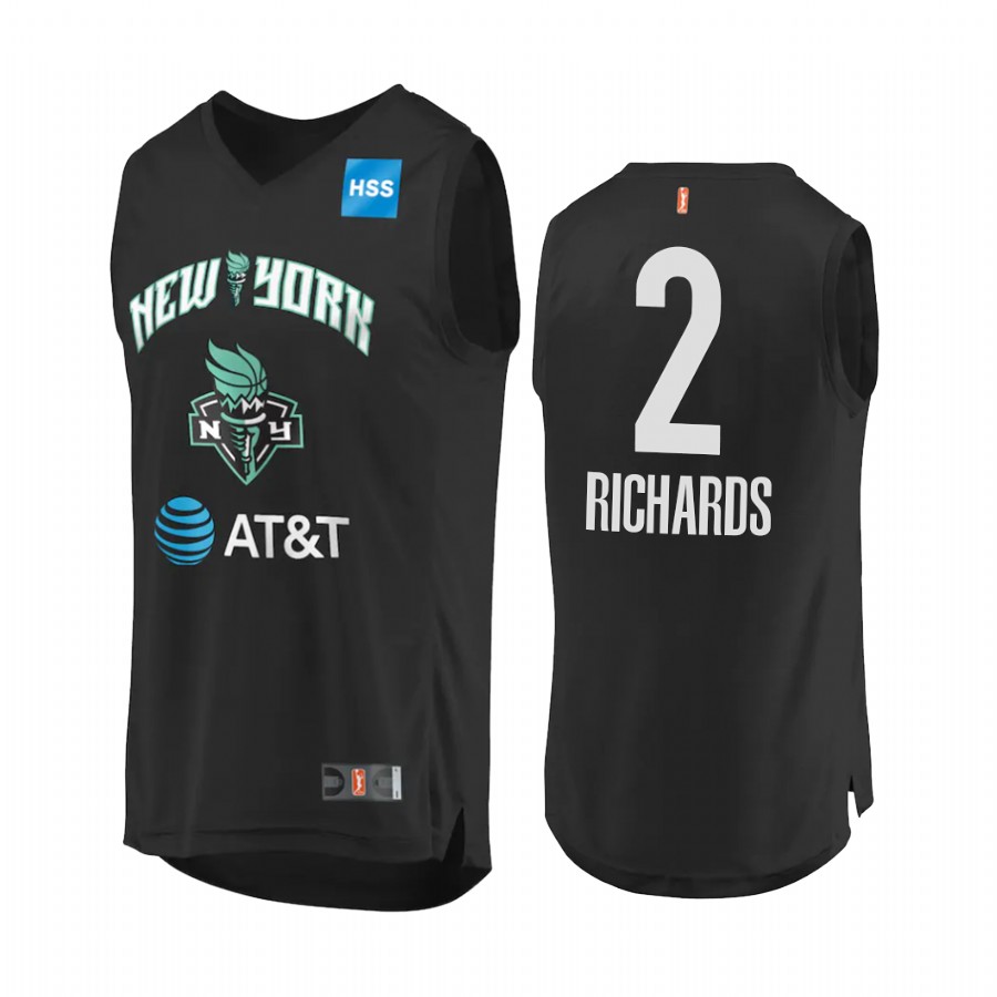 DiDi Richards New York Liberty 2021 Draft Baylor Black Jersey WNBA