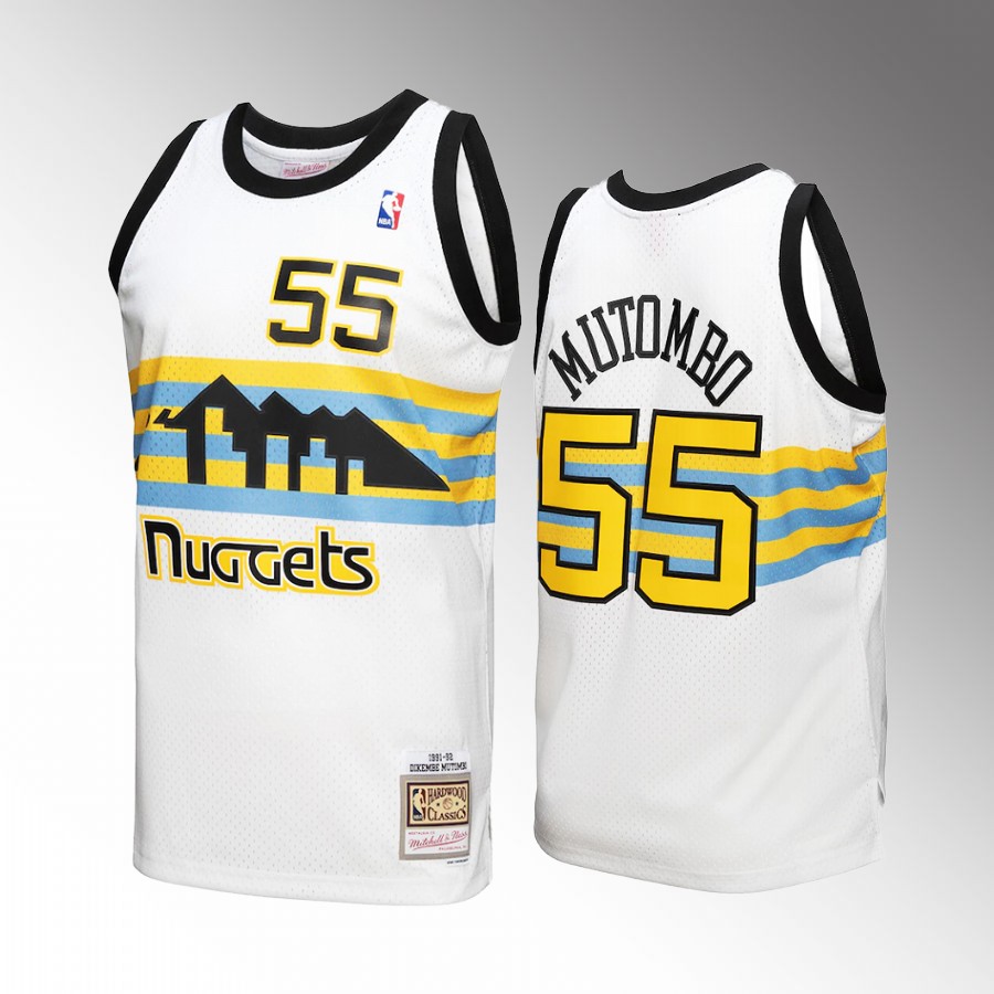 Dikembe Mutombo #55 Denver Nuggets Reload 3.0 White 1991-92 Hardwood Classics Jersey