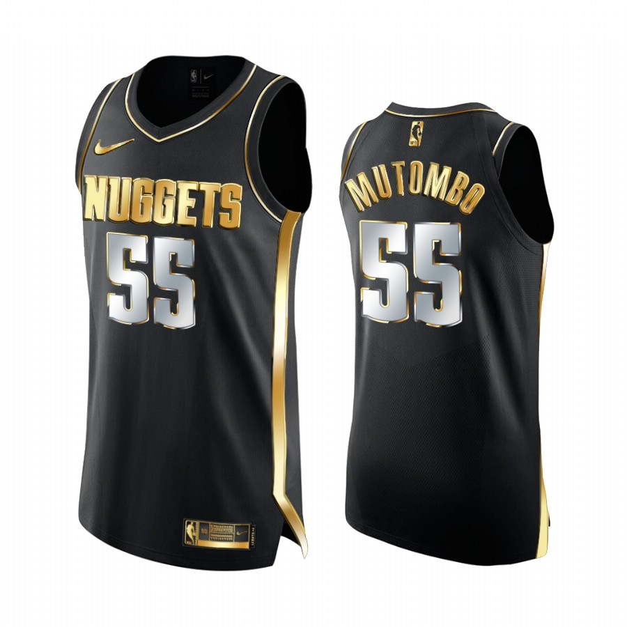 Dikembe Mutombo Denver Nuggets Black Golden 2020-21 Jersey Limited Edition