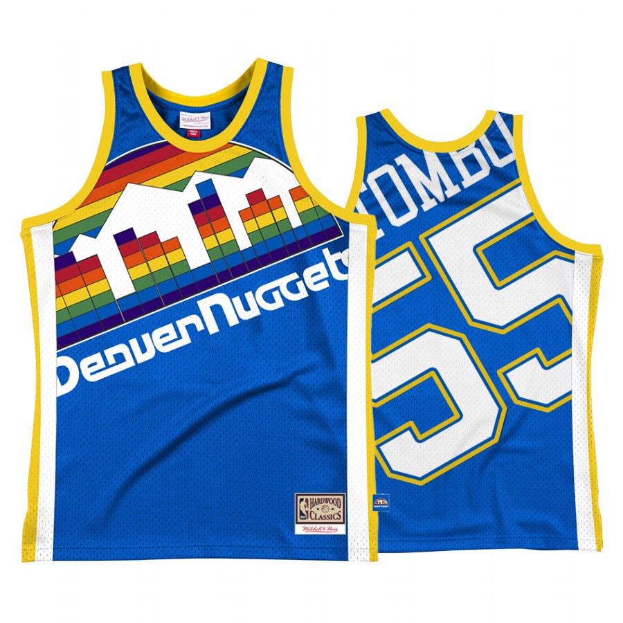 Dikembe Mutombo Denver Nuggets Throwback Royal Big Face2.0 Men Jersey