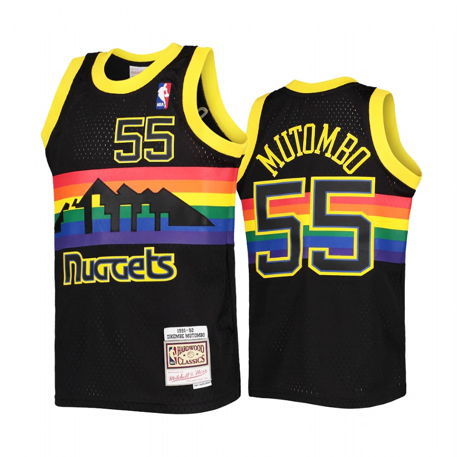 Dikembe Mutombo Denver Nuggets Youth Black Reload Jersey Hardwood Classics
