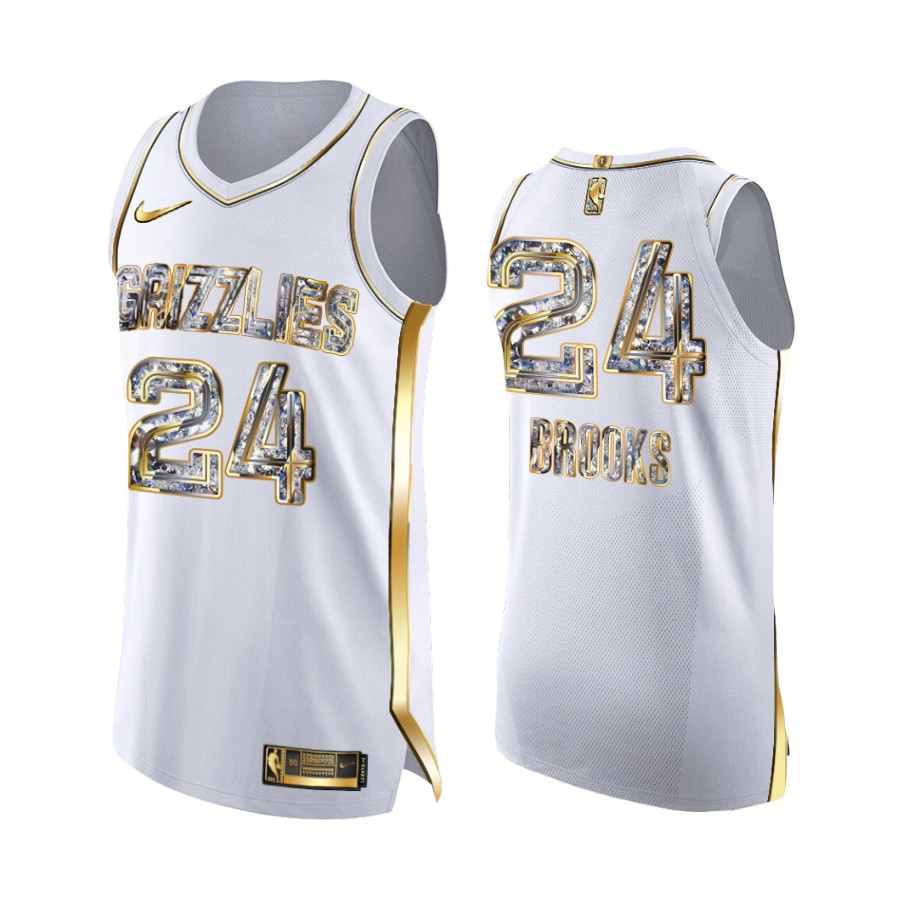 Dillon Brooks Grizzlies #24 2022 NBA Playoffs Jersey White Diamond Edition