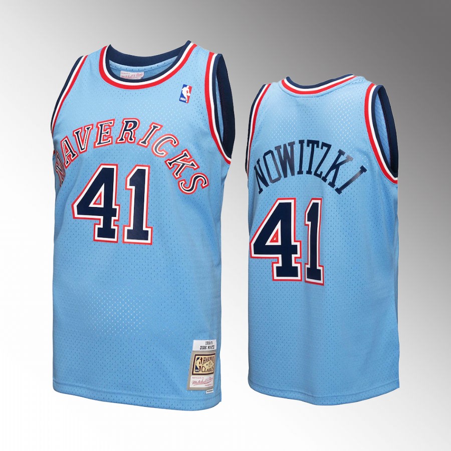 Dirk Nowitzki #41 Dallas Mavericks Reload 3.0 Blue 1998-99 Hardwood Classics Jersey