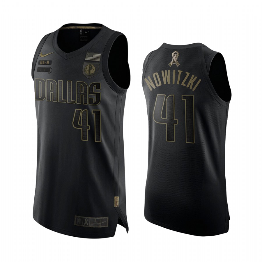 Dirk Nowitzki Dallas Mavericks 2020 Salute To Service Black Jersey