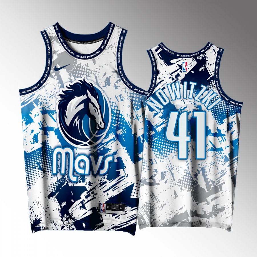 Dirk Nowitzki Dallas Mavericks White #41 Jersey Splash City Exclusive Edition