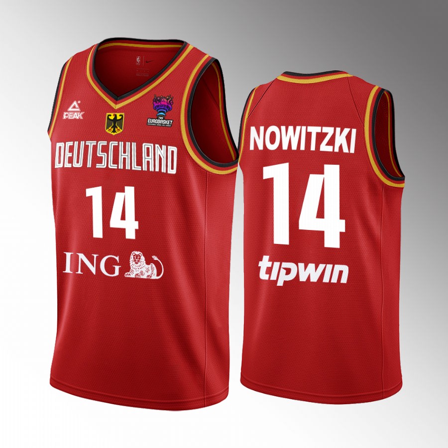 Dirk Nowitzki Germany  FIBA EuroBasket 2022 Red Jersey #14