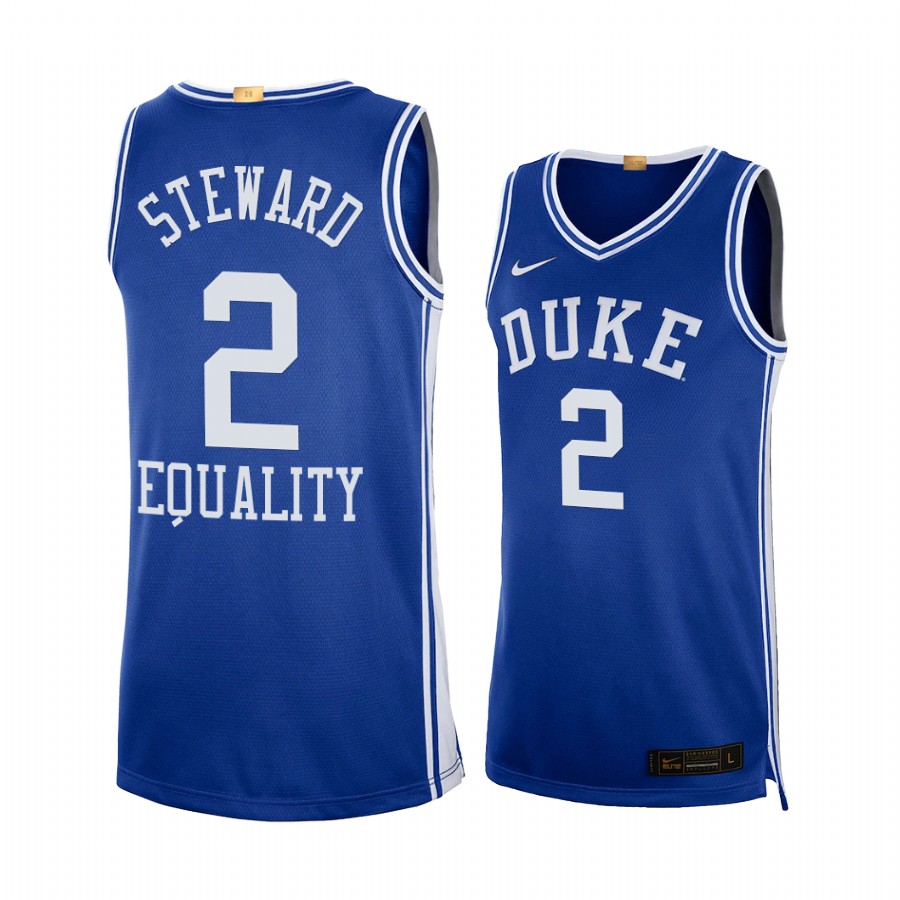 DJ Steward Duke Blue Devils Blue Equality Social Justice Limited 2020-21 Jersey
