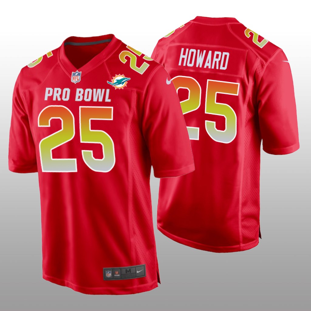 Dolphins Xavien Howard AFC Game Red Jersey - 2019 Pro Bowl