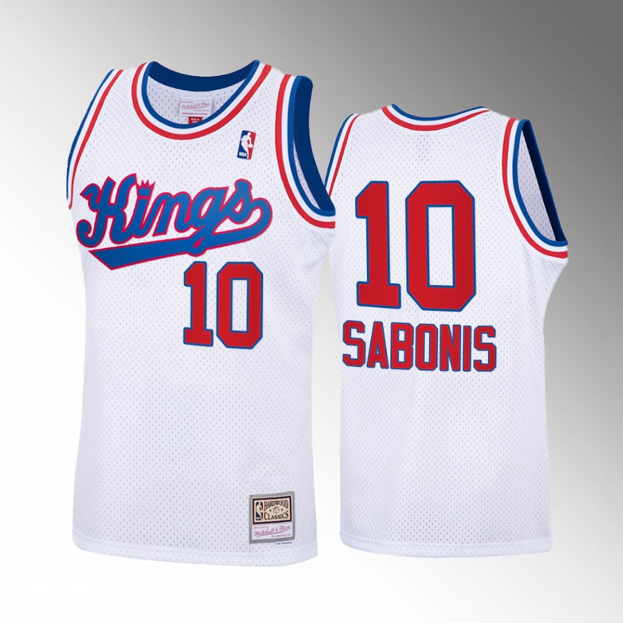 Domantas Sabonis #10 Sacramento Kings Hardwood Classics White Throwback 70s Jersey