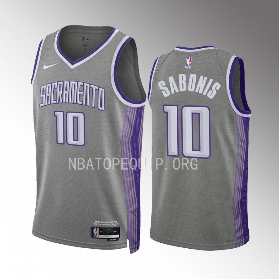 Domantas Sabonis 2022-23 Sacramento Kings Grey #10 City Edition Jersey Swingman