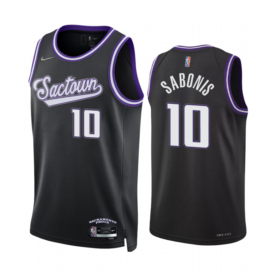 Domantas Sabonis 2022 Sacramento Kings Black #10 City Edition Jersey Diamond Badge