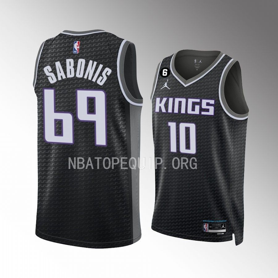 Domantas Sabonis No.69 Sacramento Kings #10 Black Jersey Statement Edition