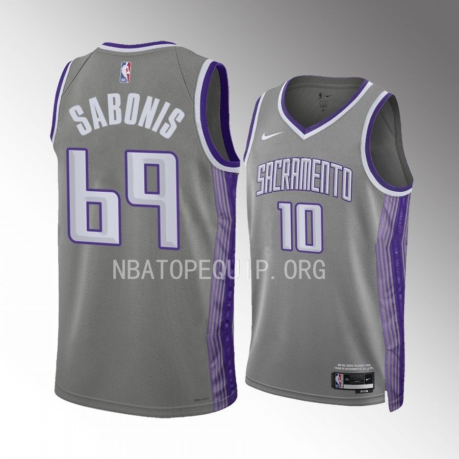 Domantas Sabonis No.69 Sacramento Kings #10 Gray Jersey City Edition