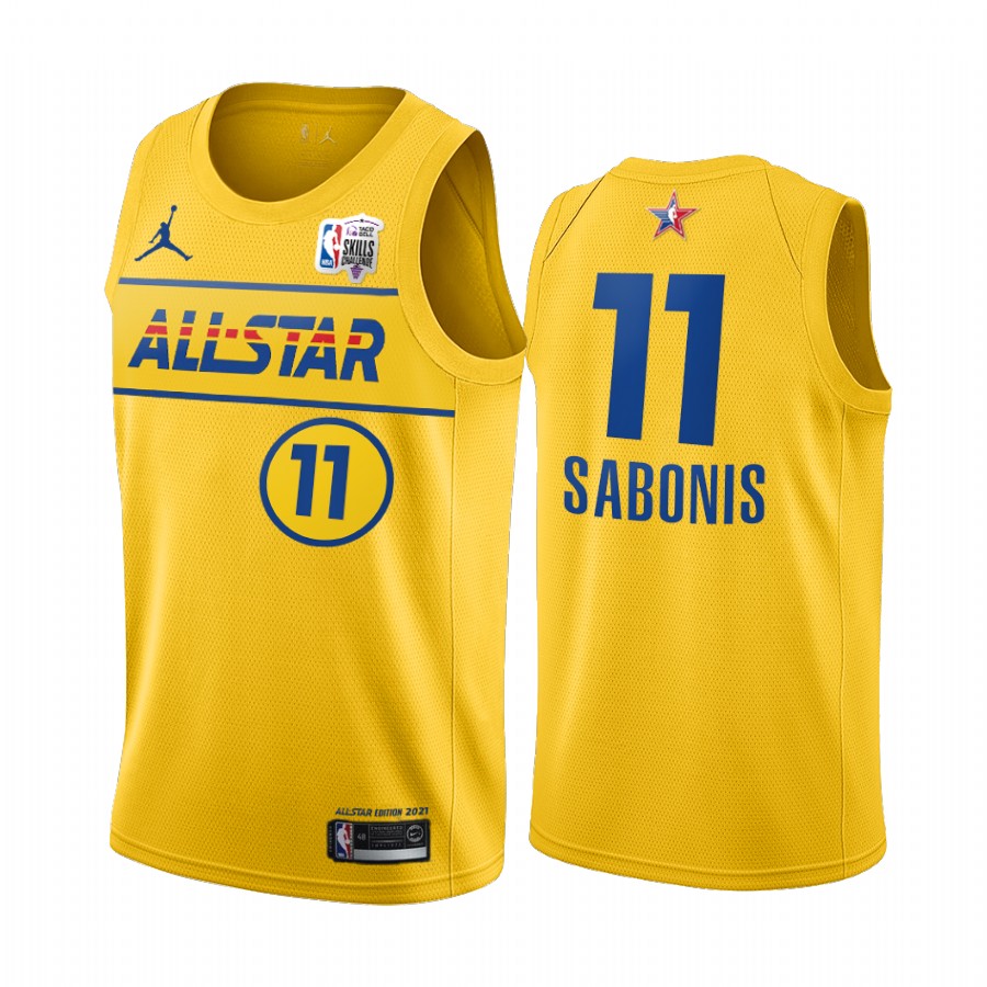 Domantas Sabonis Skills Challenge 2021 All-Star Eastern Gold Pacers Jersey