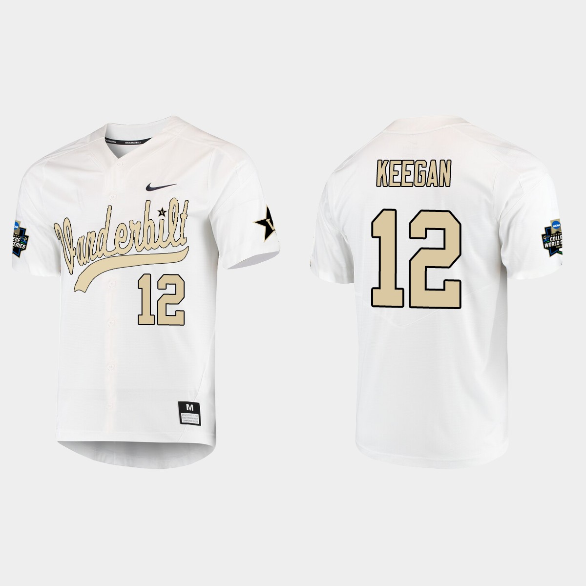 Dominic Keegan Vanderbilt Commodores College World Series  Jersey - White