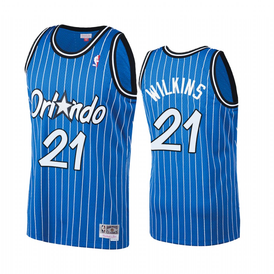 Dominique Wilkins #21 Orlando Magic Royal Hardwood Classics Jersey