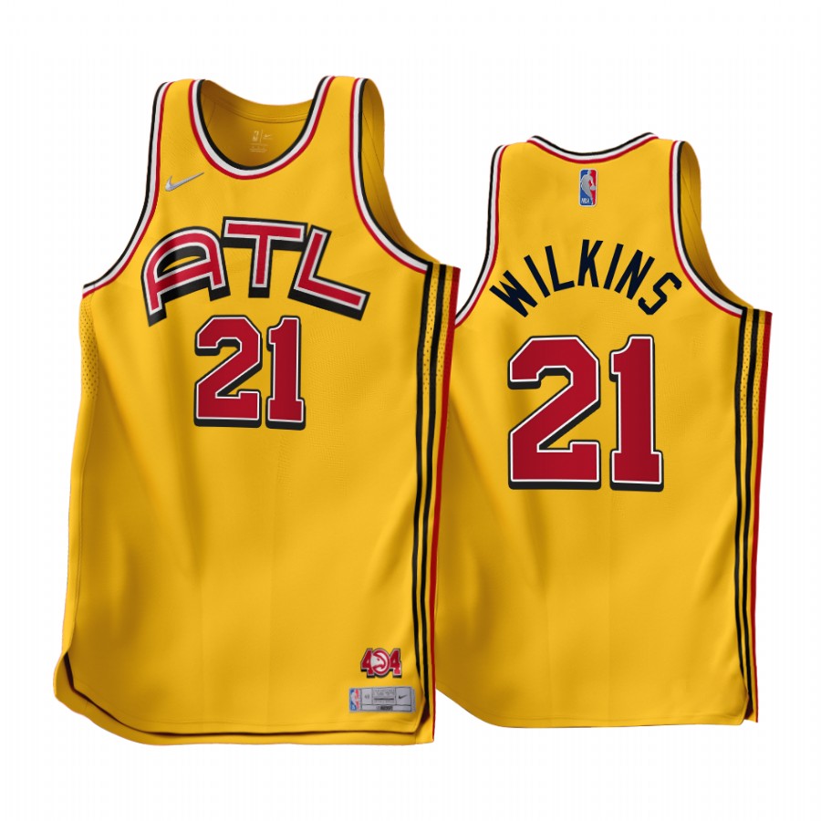 Dominique Wilkins 2022-23 Atlanta Hawks Gold #21 Earned Edition Jersey